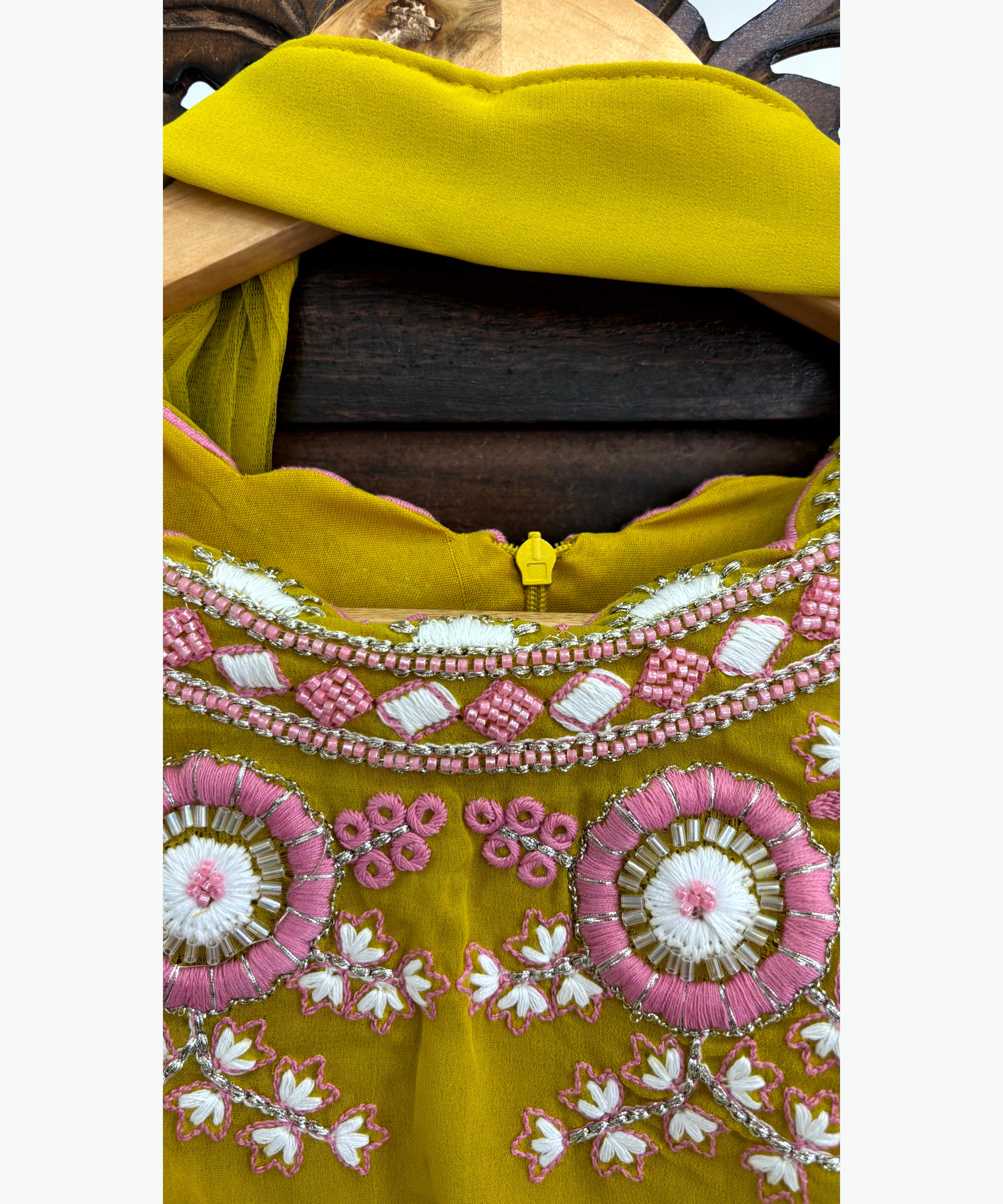 Mustard Yellow Color Anarkali Western Party Wear with Dupatta / ESS220