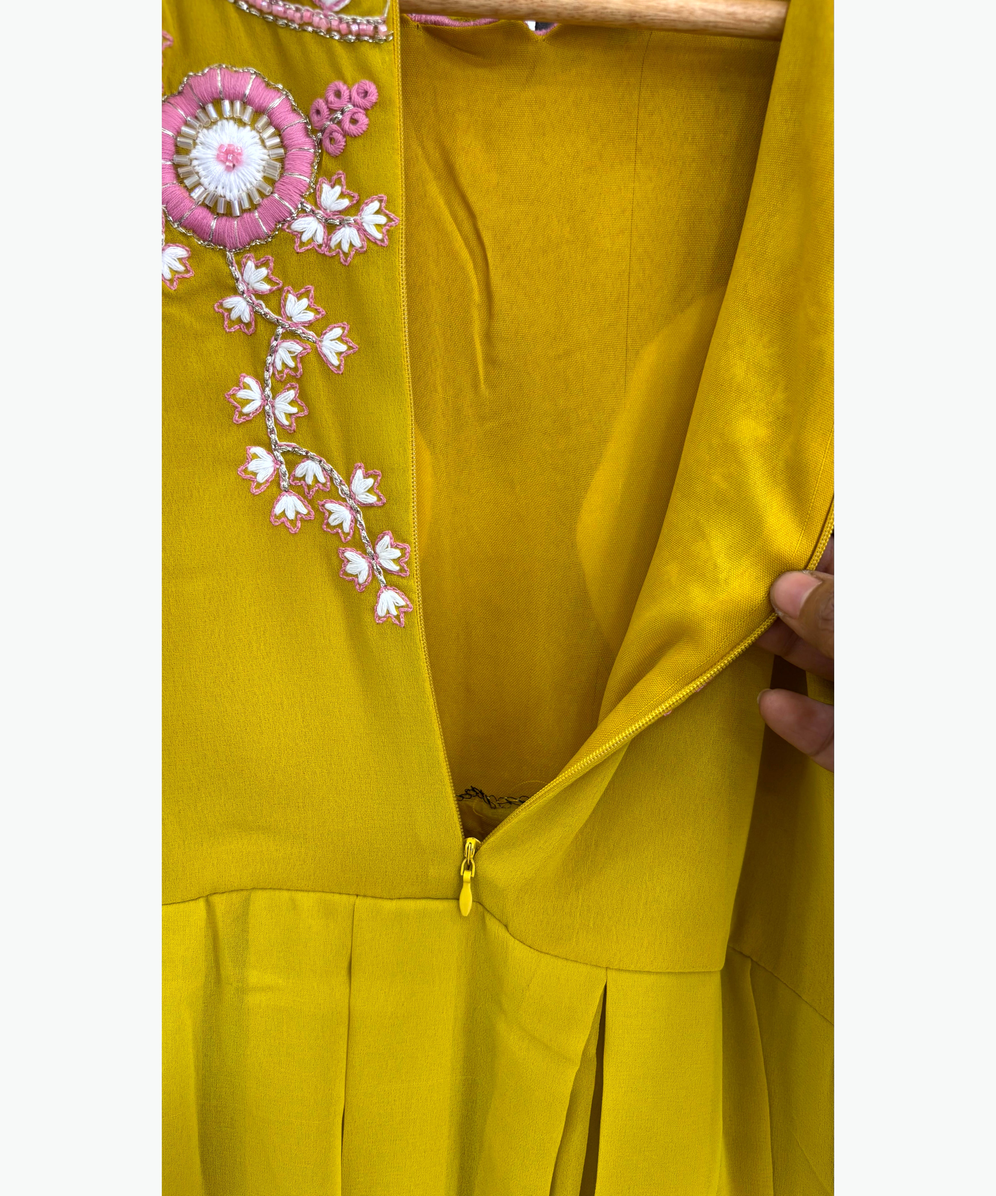 Mustard Yellow Color Anarkali Western Party Wear with Dupatta / ESS220