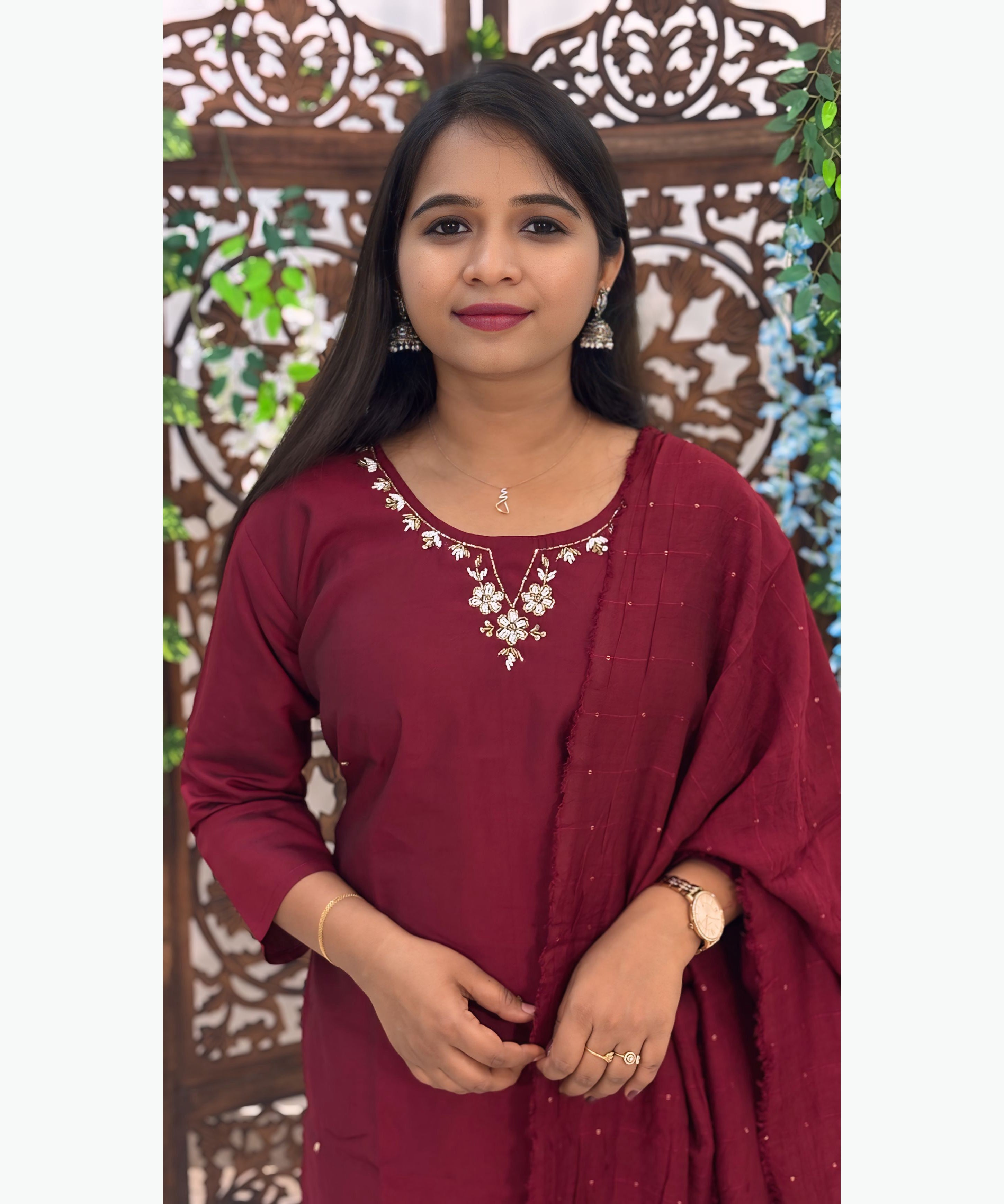 Maroon Color Ethnic Salwar Set / ESS272