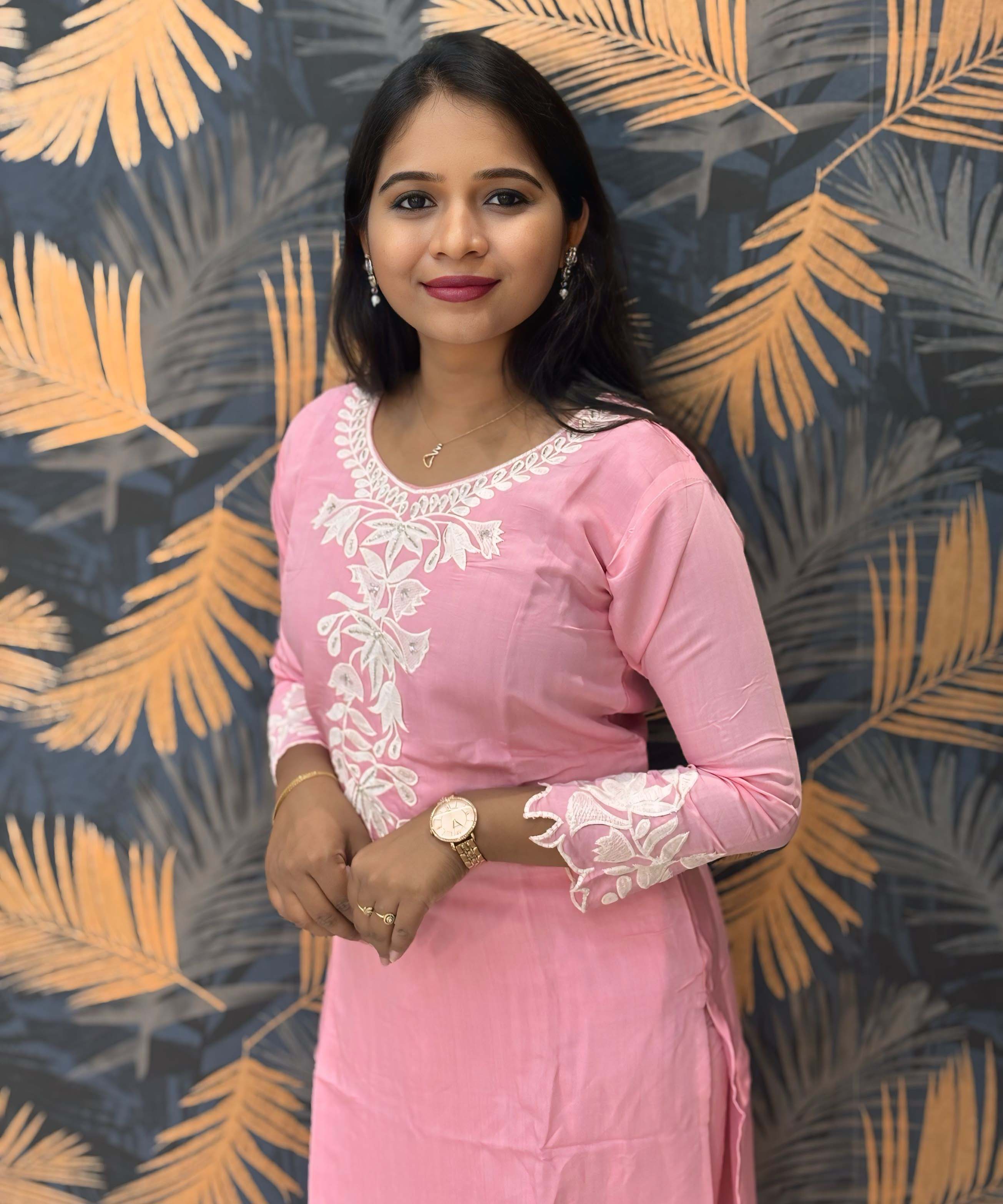 Lite Pink and White Color Premium 3 Piece Salwar Set / ESS332