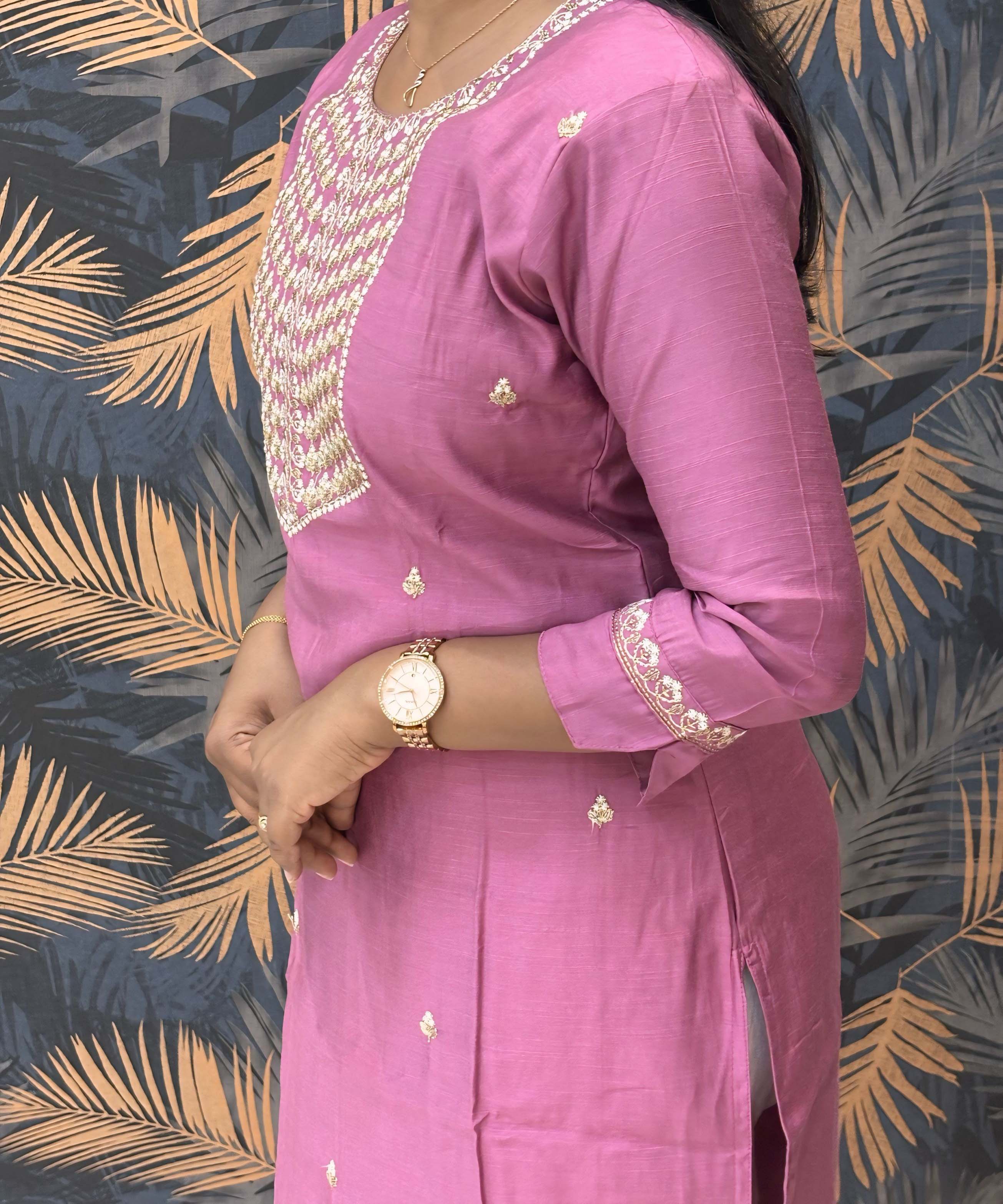 Lite Pink and White Color Premium 3 Piece Salwar Set / ESS333