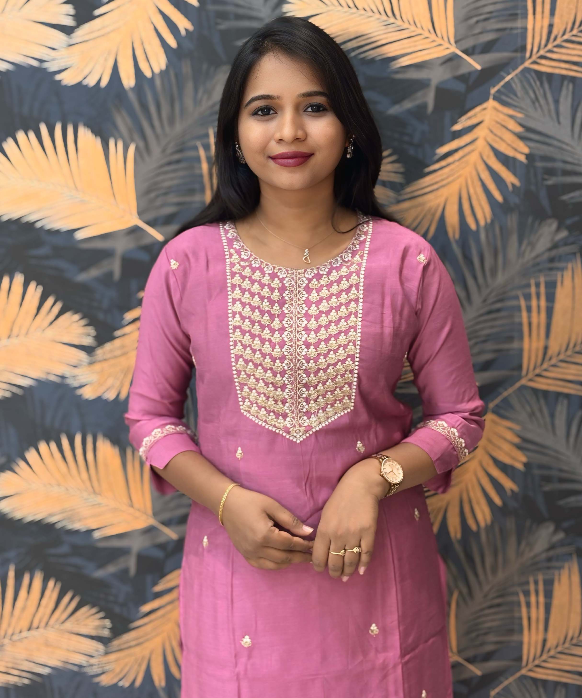 Lite Pink and White Color Premium 3 Piece Salwar Set / ESS333