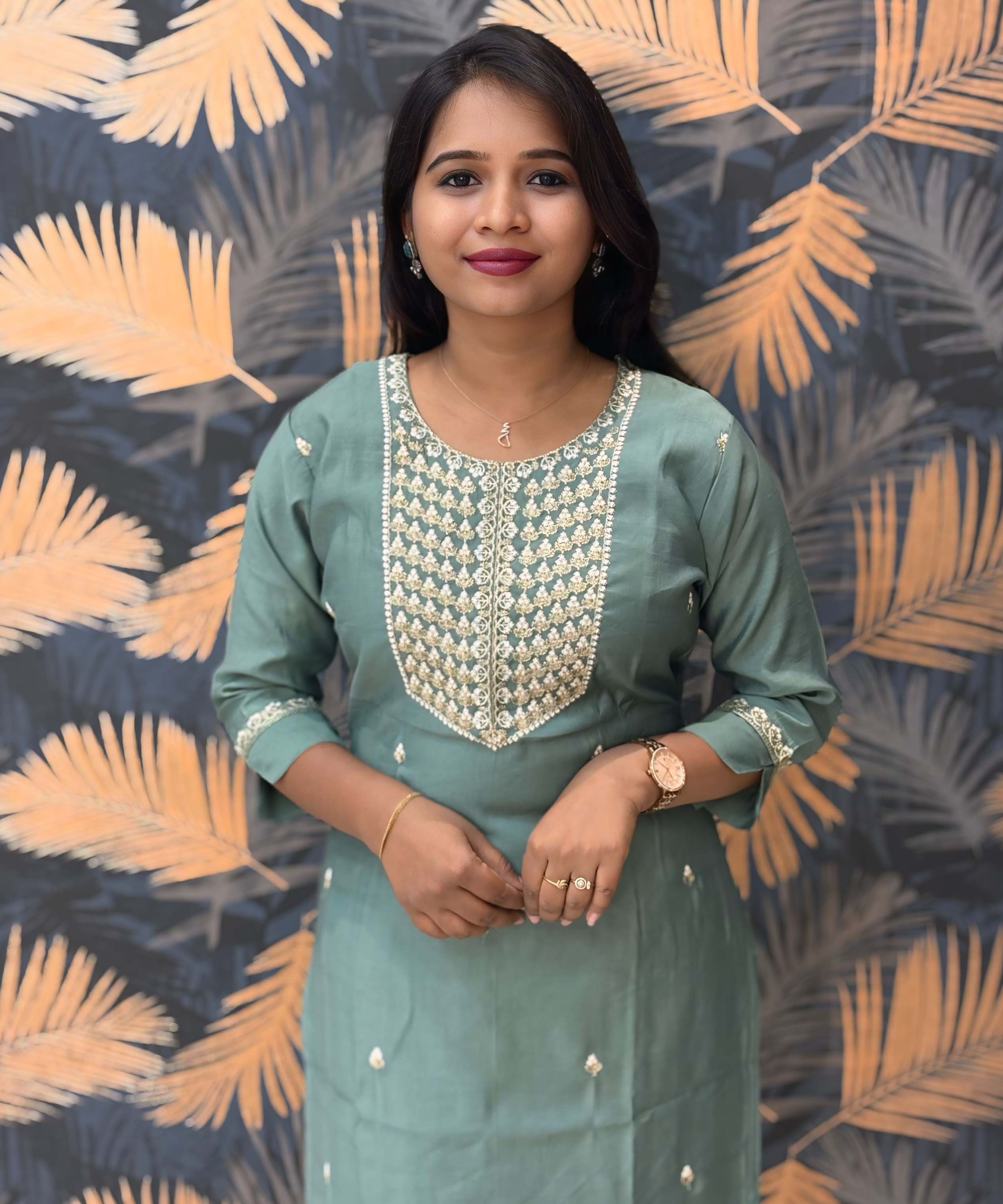 Lite Green and White Color Premium 3 Piece Salwar Set / ESS333