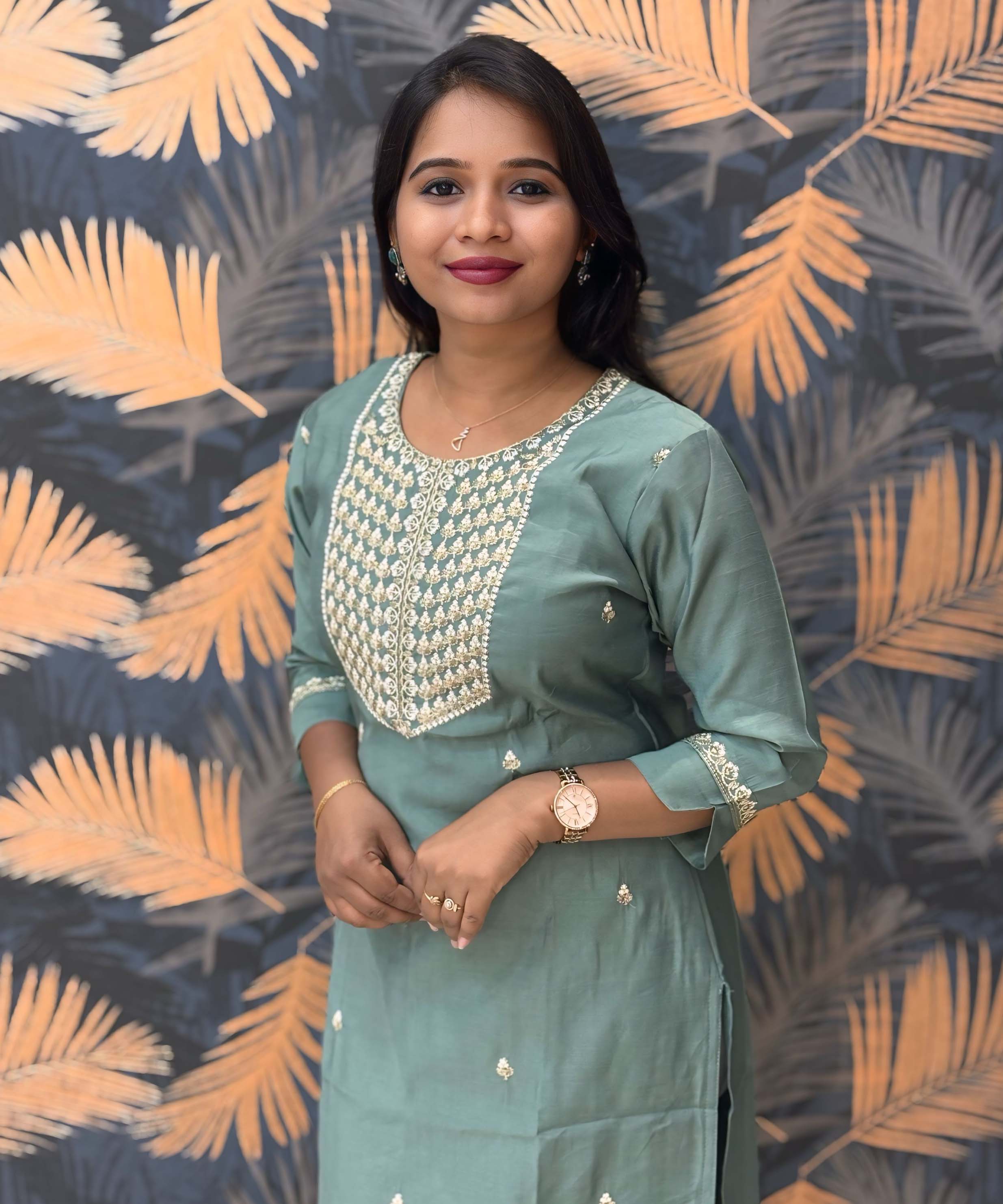 Lite Green and White Color Premium 3 Piece Salwar Set / ESS333
