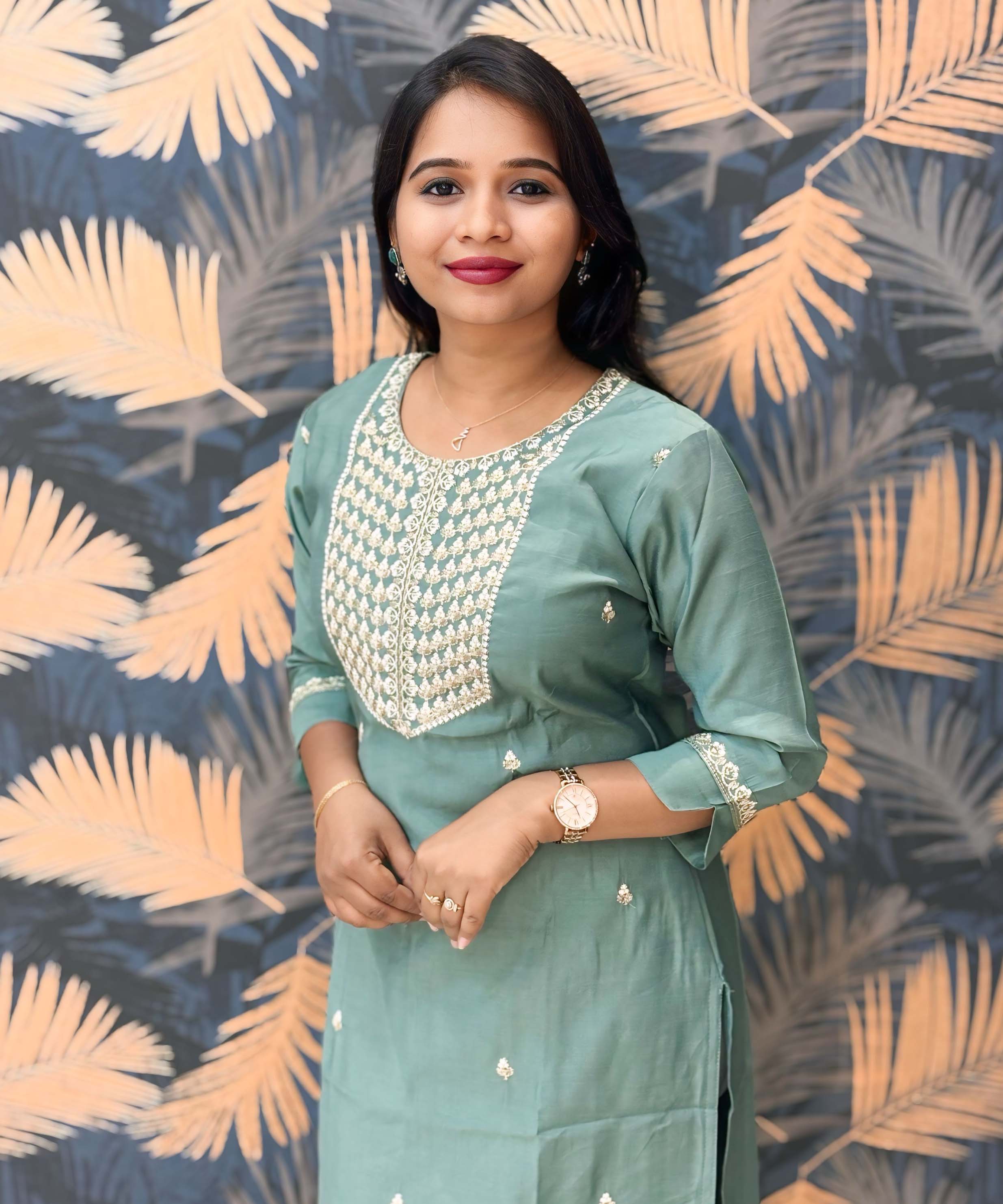 Lite Green and White Color Premium 3 Piece Salwar Set / ESS333