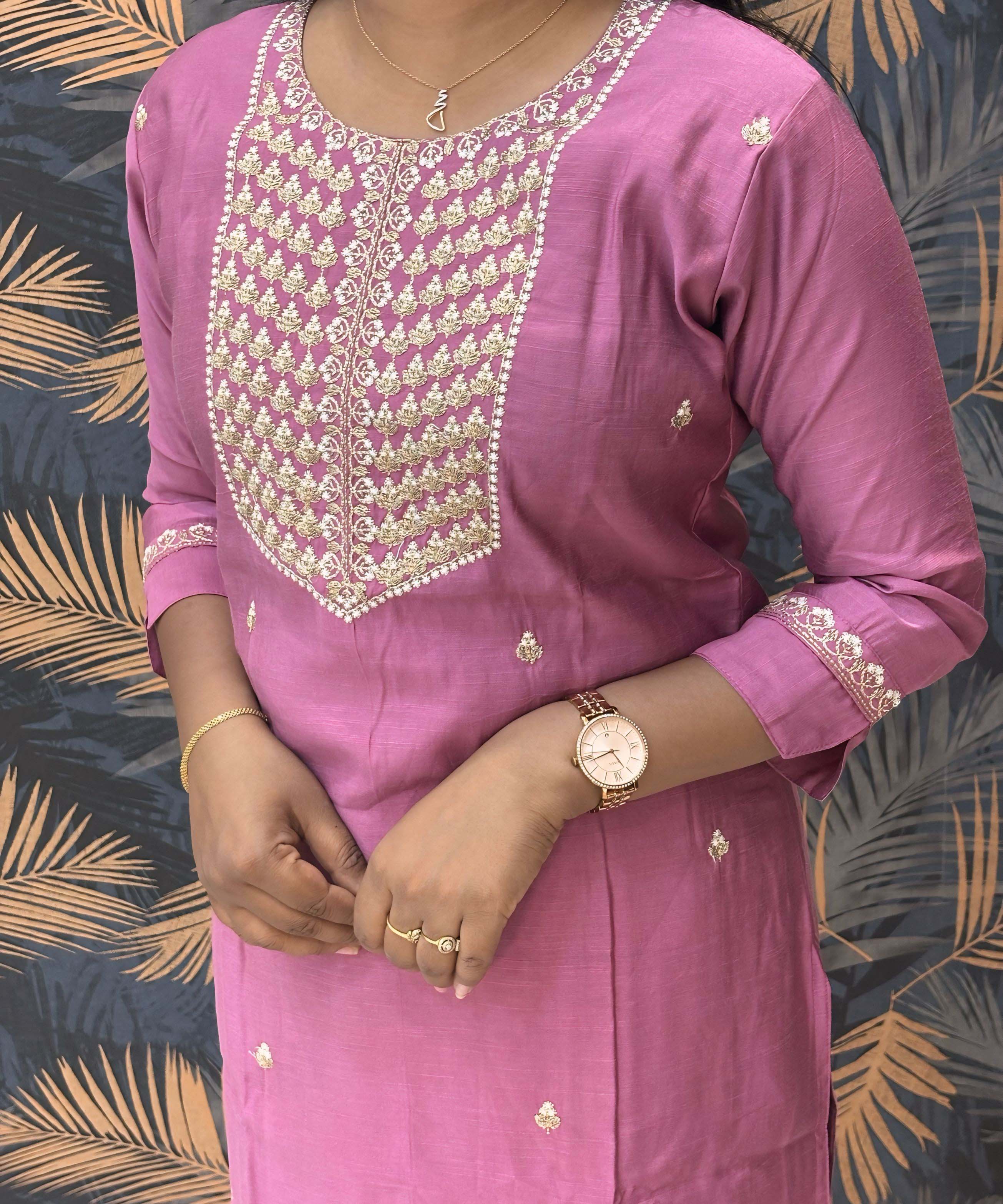 Lite Pink and White Color Premium 3 Piece Salwar Set / ESS333