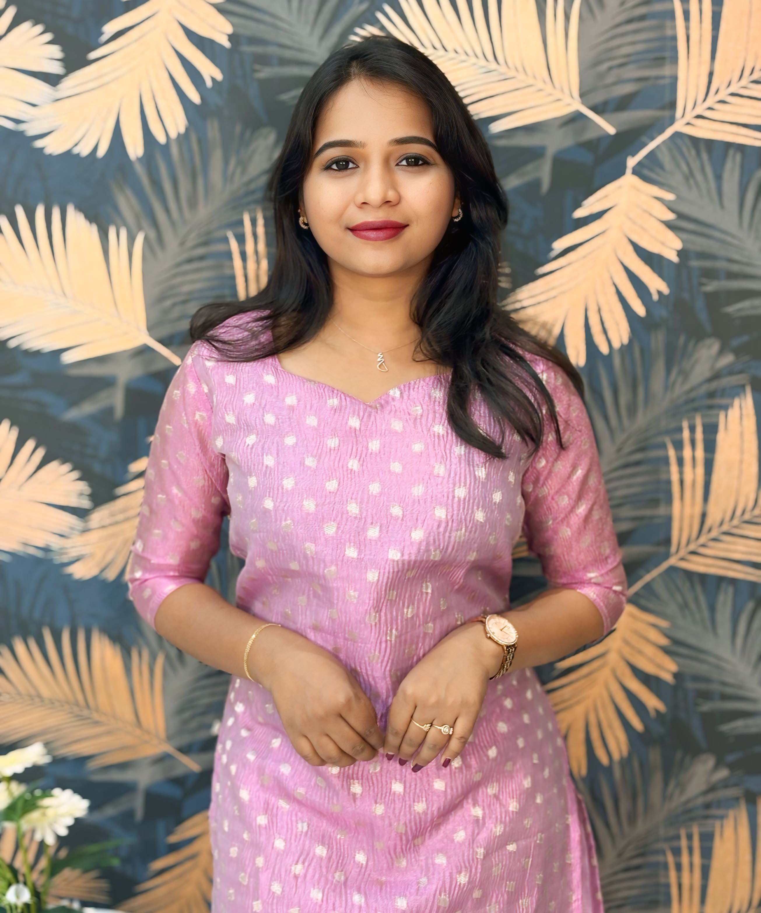 Lite Pink Color Premium Banarasi Crushed Tissue Kurti with Lining / LSS183