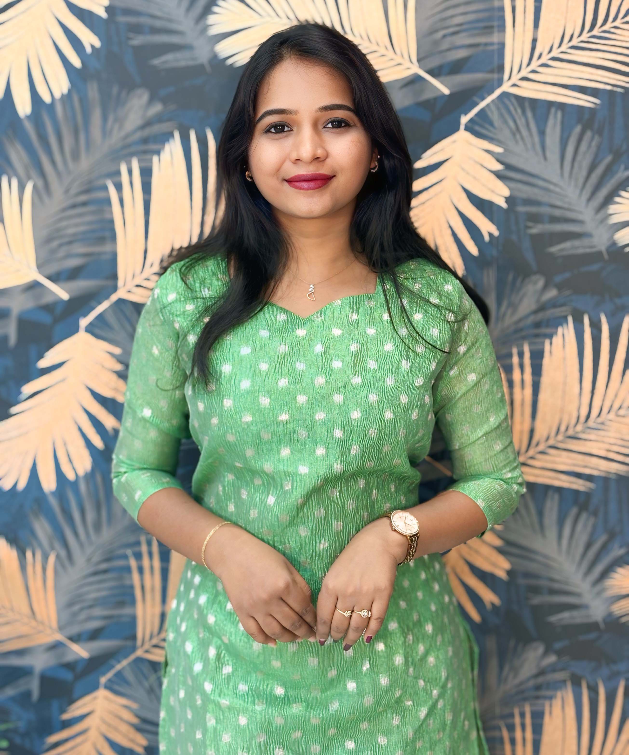 Green Color Premium Banarasi Crushed Tissue Kurti with Lining / LSS183