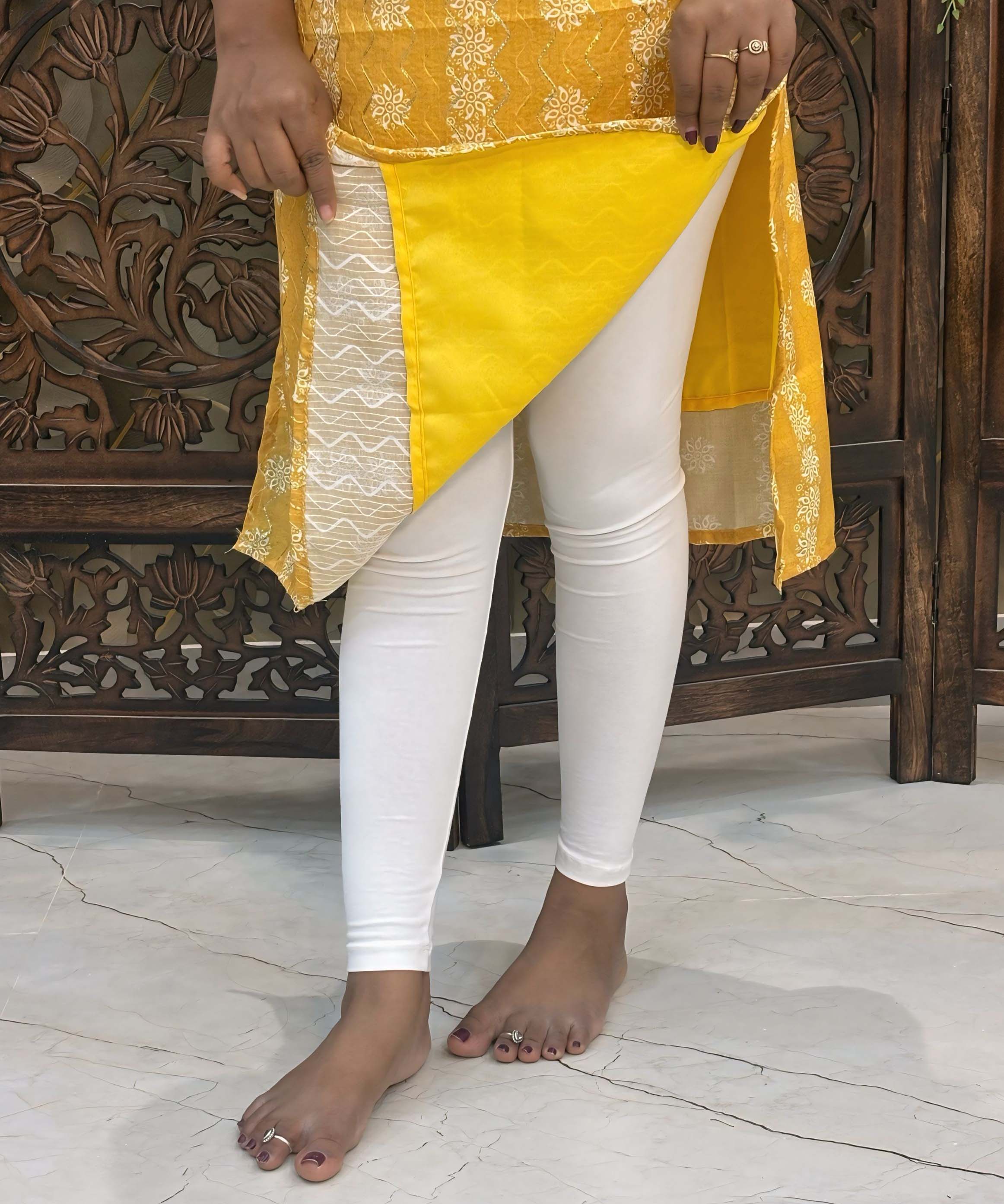 Yellow Color Premium Batik Printed Mul Cotton Kurti and Dupatta / LSS182