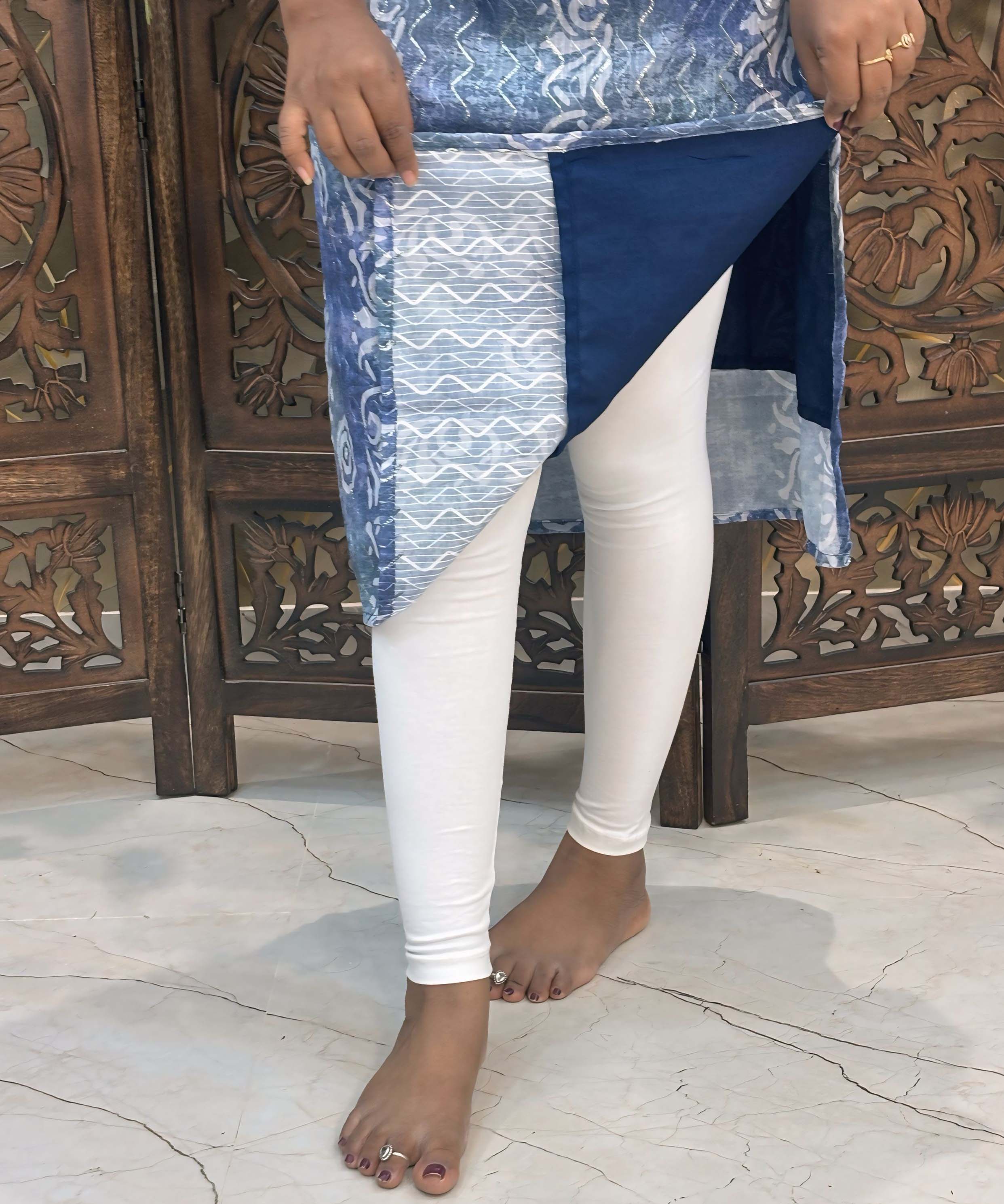 Lite Blue Color Premium Batik Printed Mul Cotton Kurti and Dupatta / LSS182