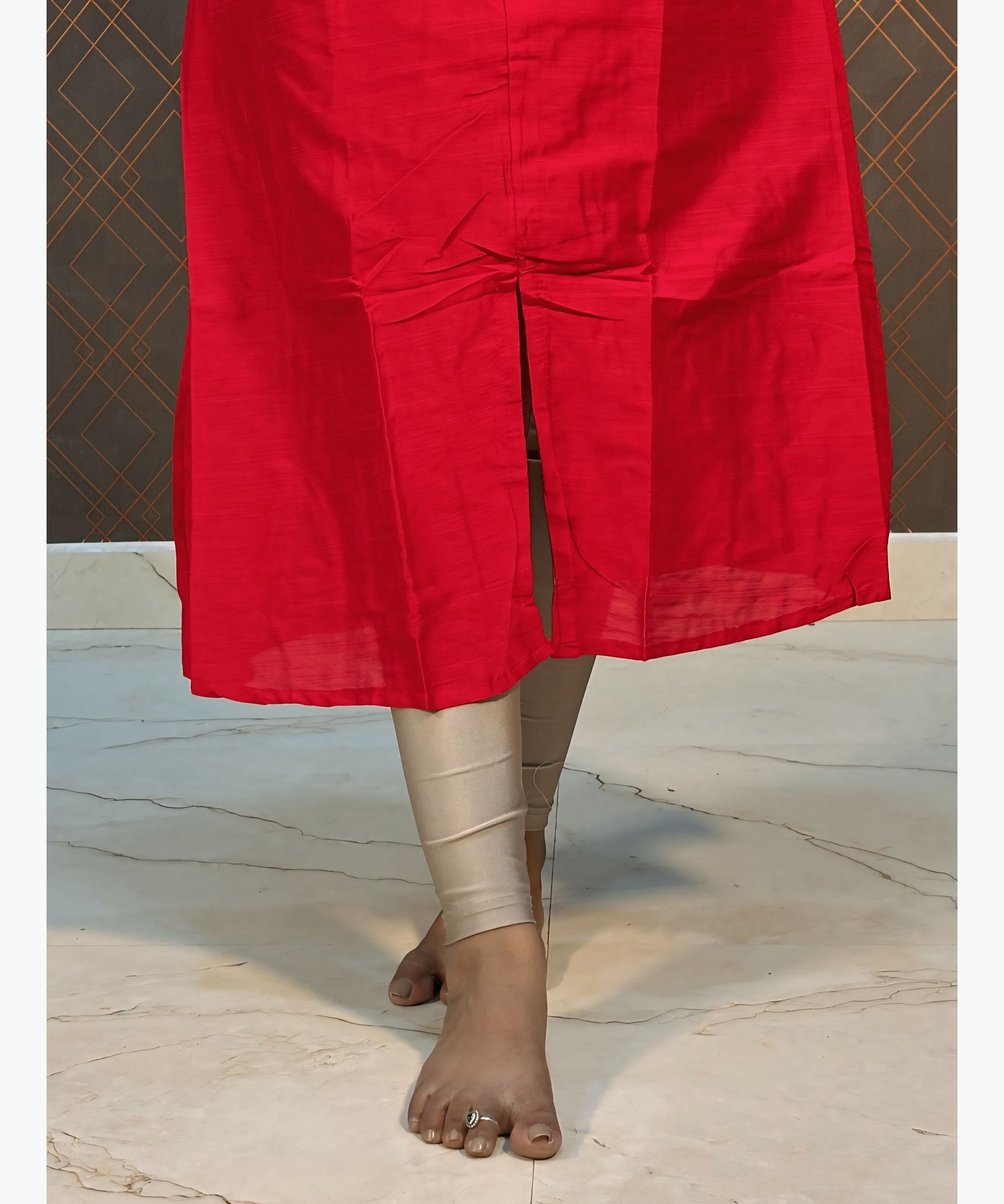 Red Color Premium Ethnic Aline Kurti / MSS001