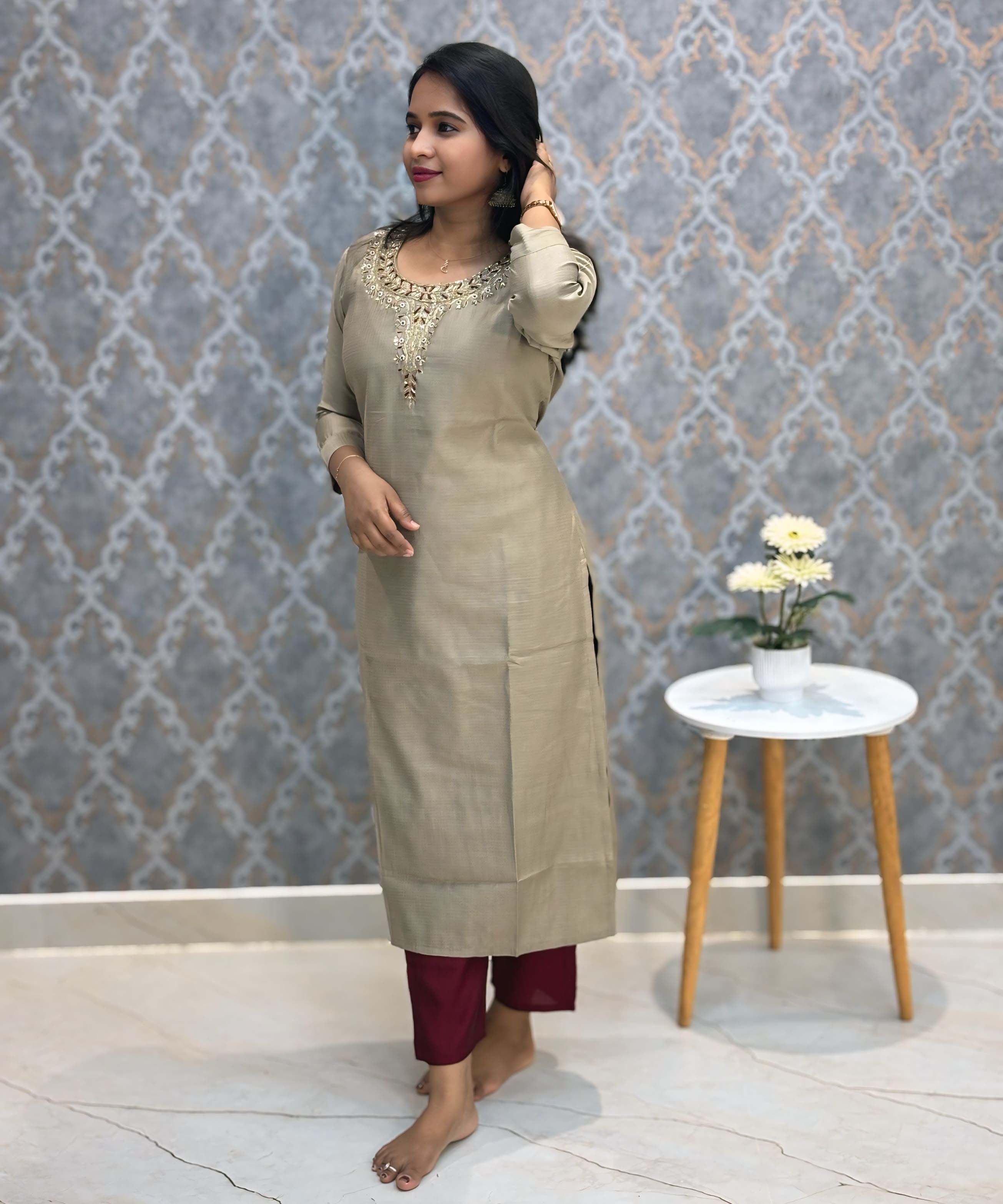 Premium Ethnic Salwar Set with Organza Dupatta / ESS313