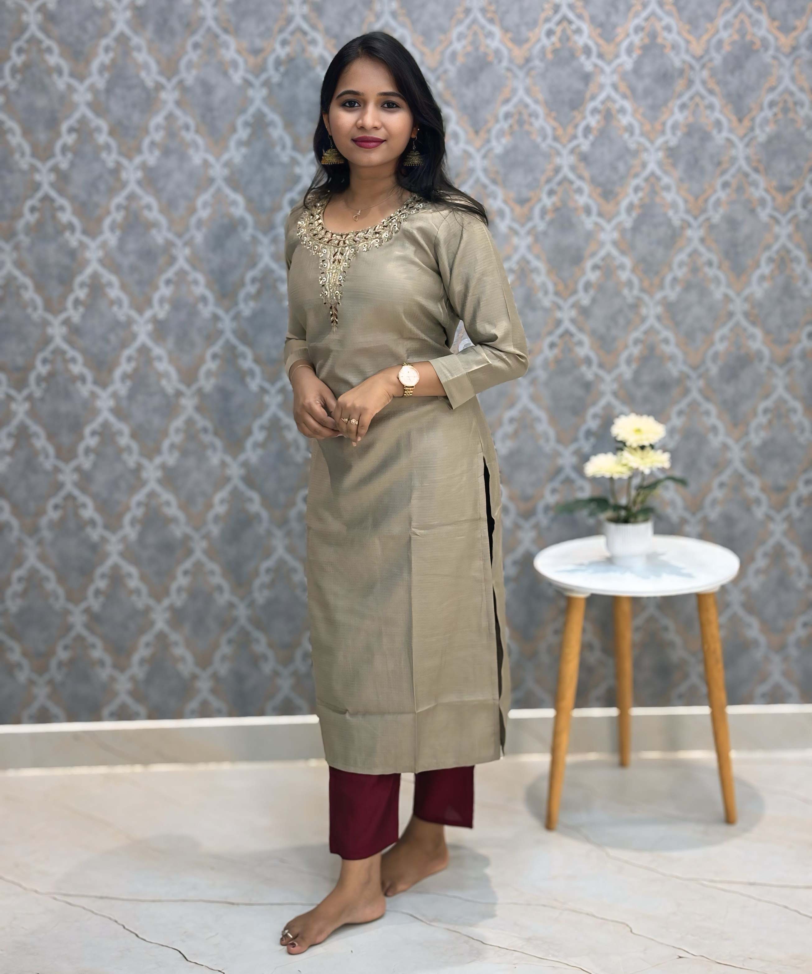 Premium Ethnic Salwar Set with Organza Dupatta / ESS313