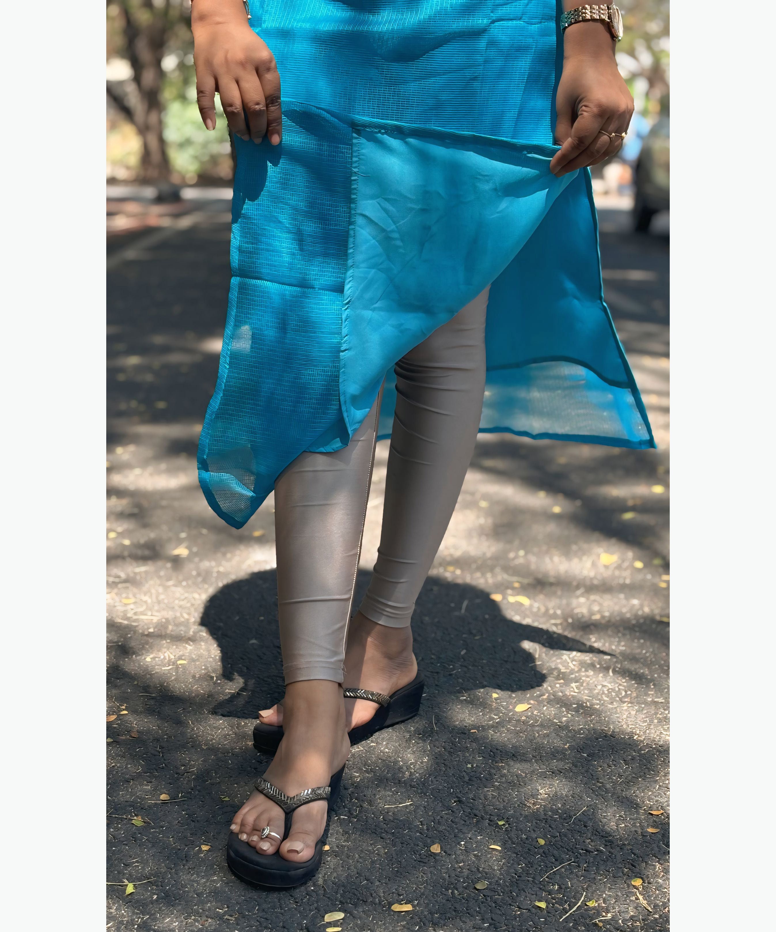 Sky Blue Color Premium Kota Cotton Kurti with Lining / MSS002