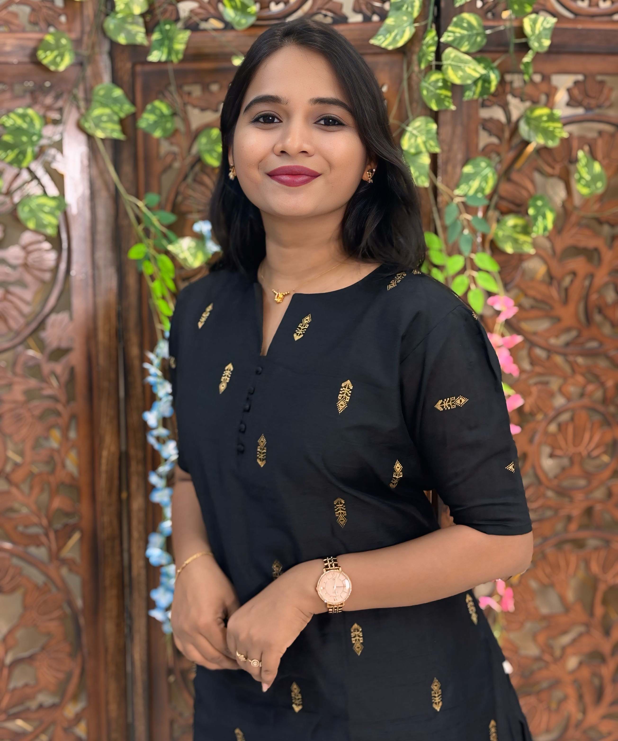 Black and Green Color Round Neck Premium Raw Silk 3 Piece Salwar Set with Lining / LSS194