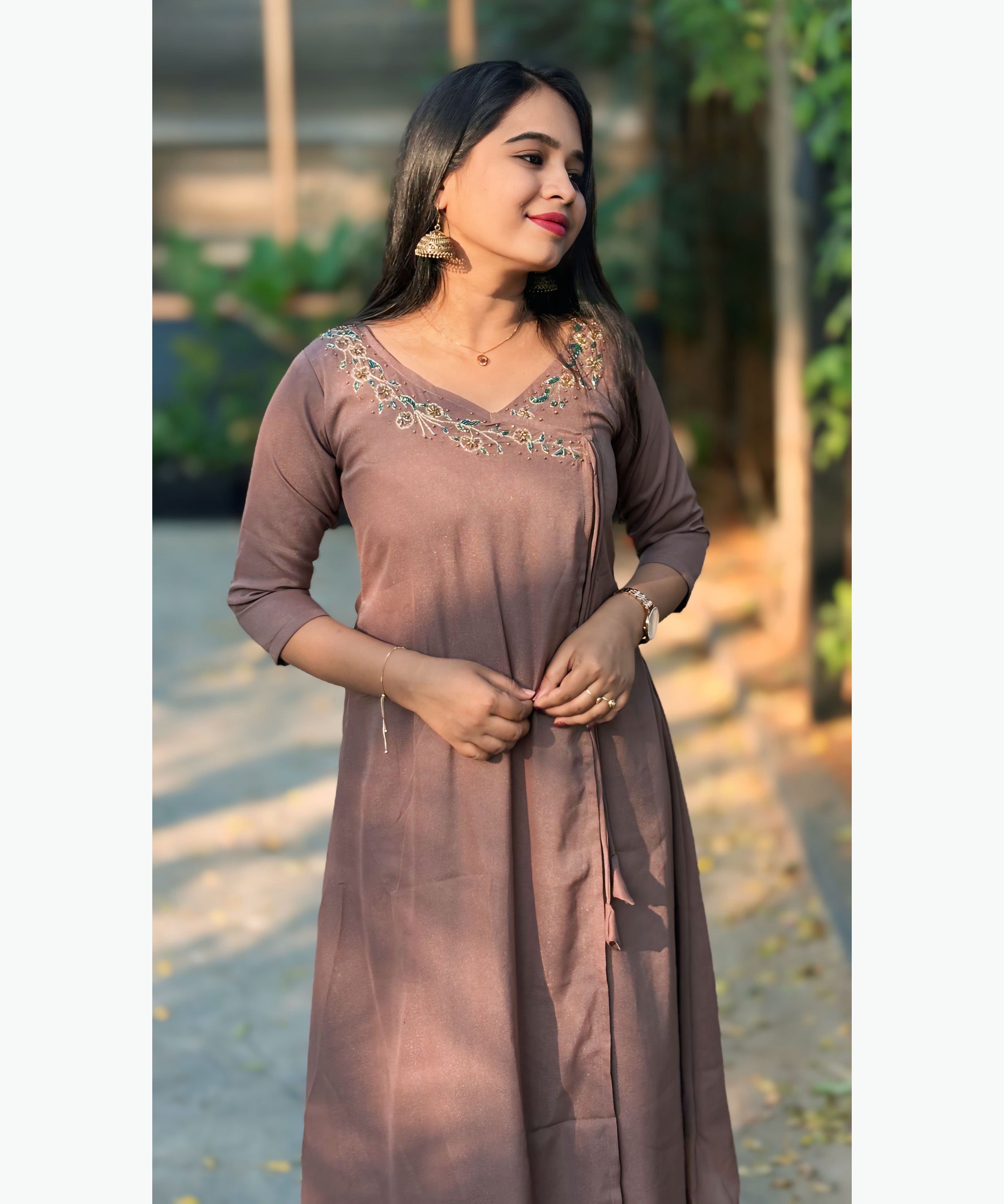 Premium Soft Crepe Silk Ethnic Kurti with Lining / MSS014