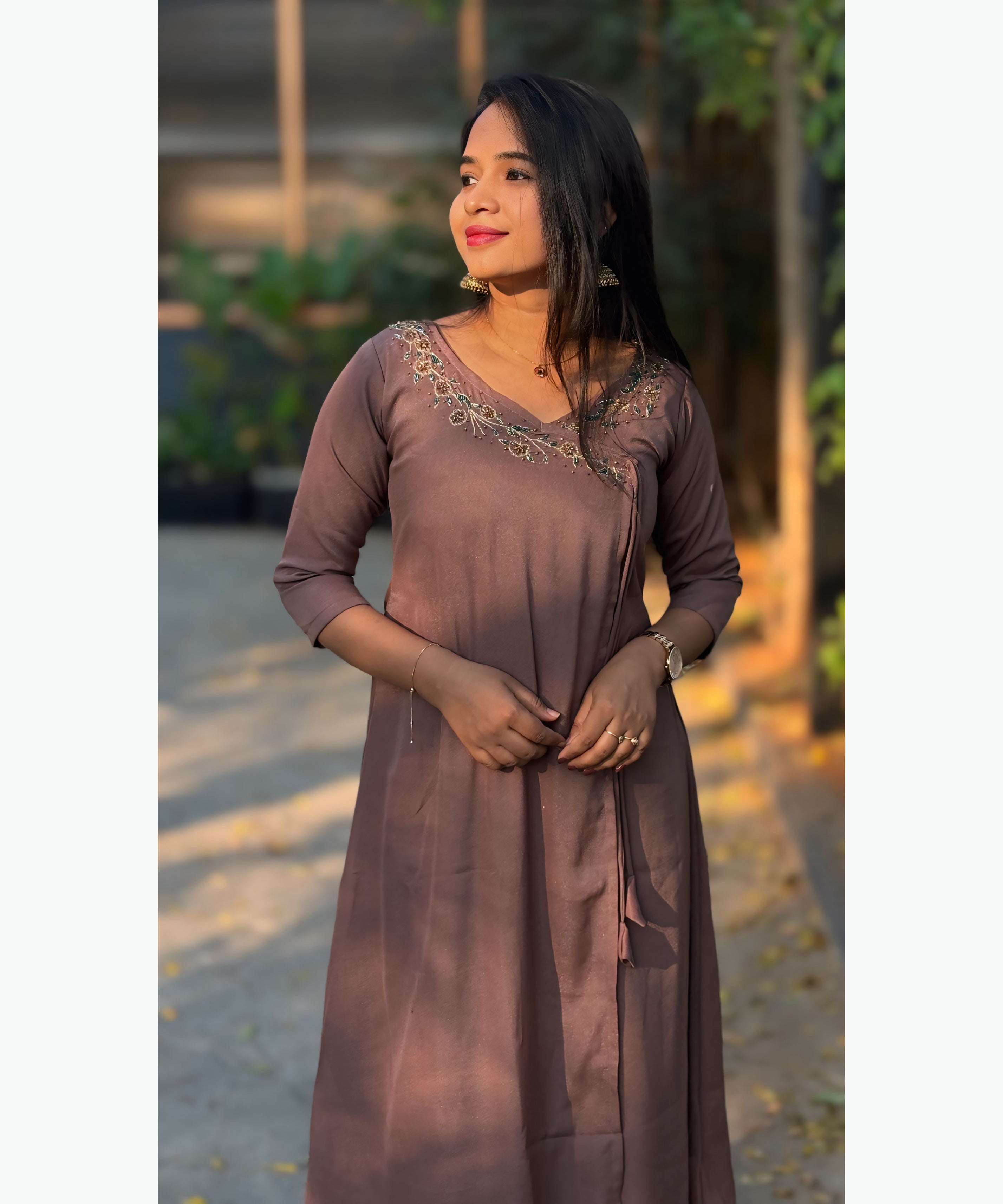 Premium Soft Crepe Silk Ethnic Kurti with Lining / MSS014
