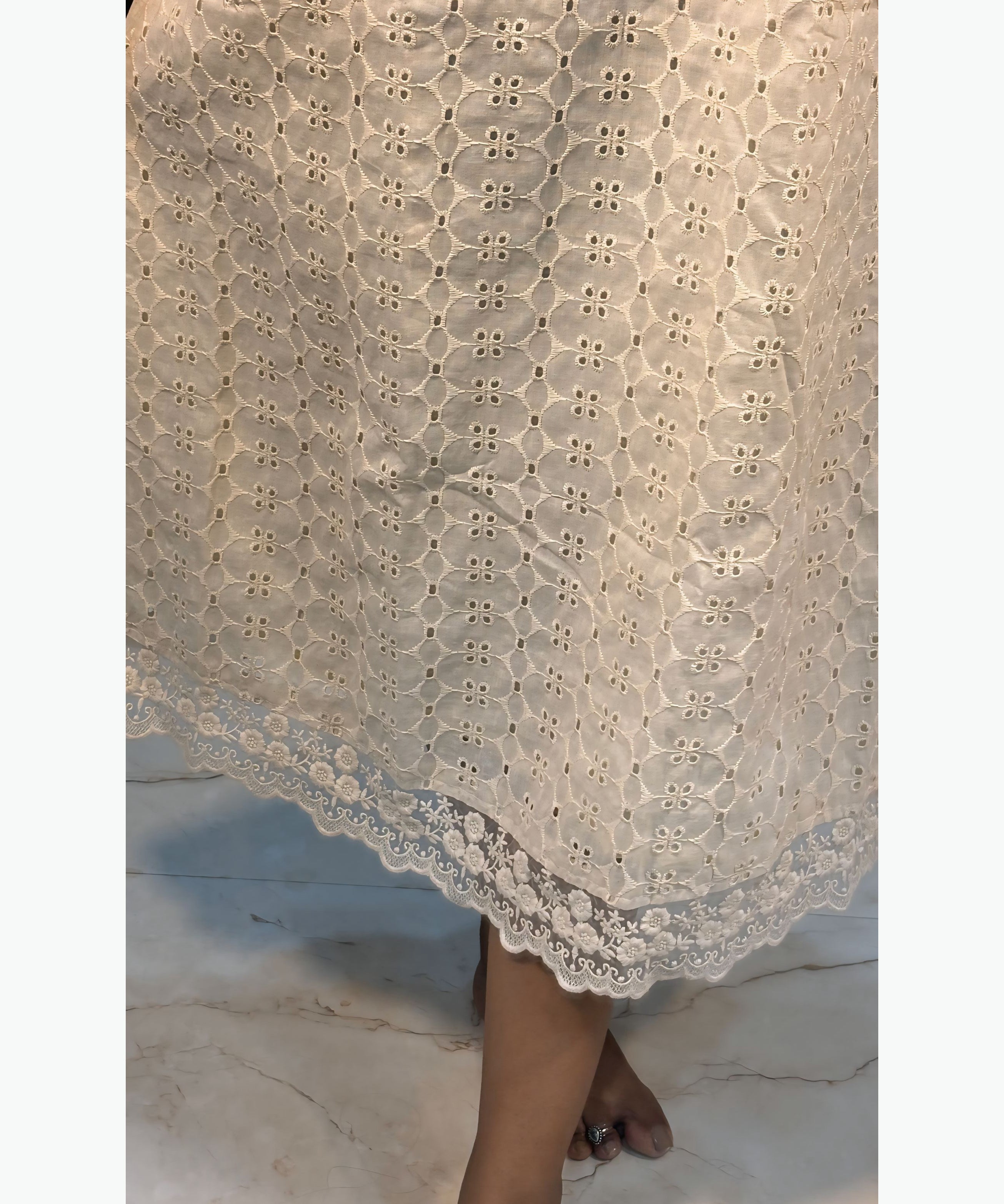 Premium Hakoba Cotton Princess Cut Kurti with Puff Sleeve and Lining / MSS009