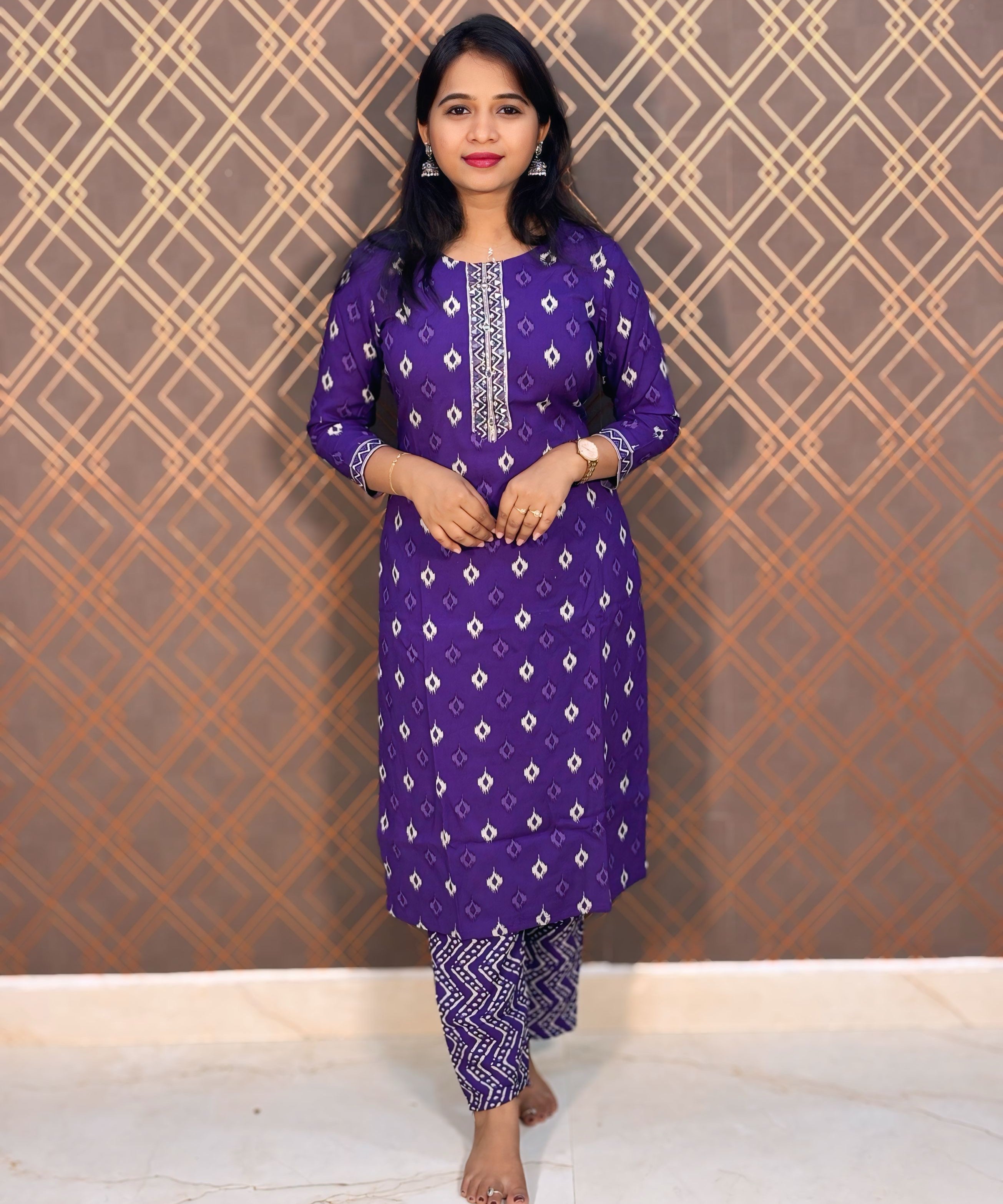 Purple Color Premium Cotton Salwar Set / ESS309