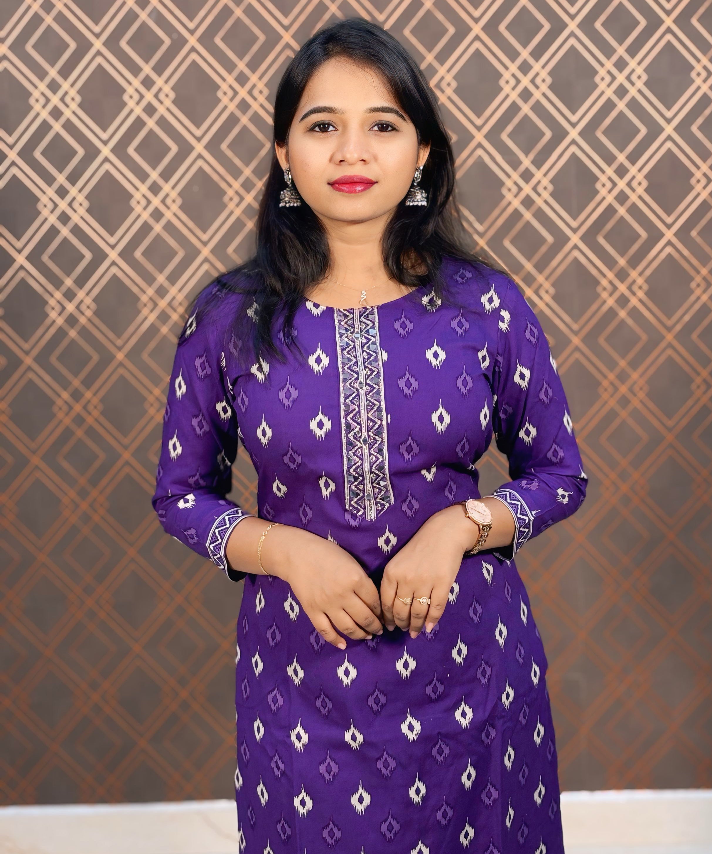 Purple Color Premium Cotton Salwar Set / ESS309