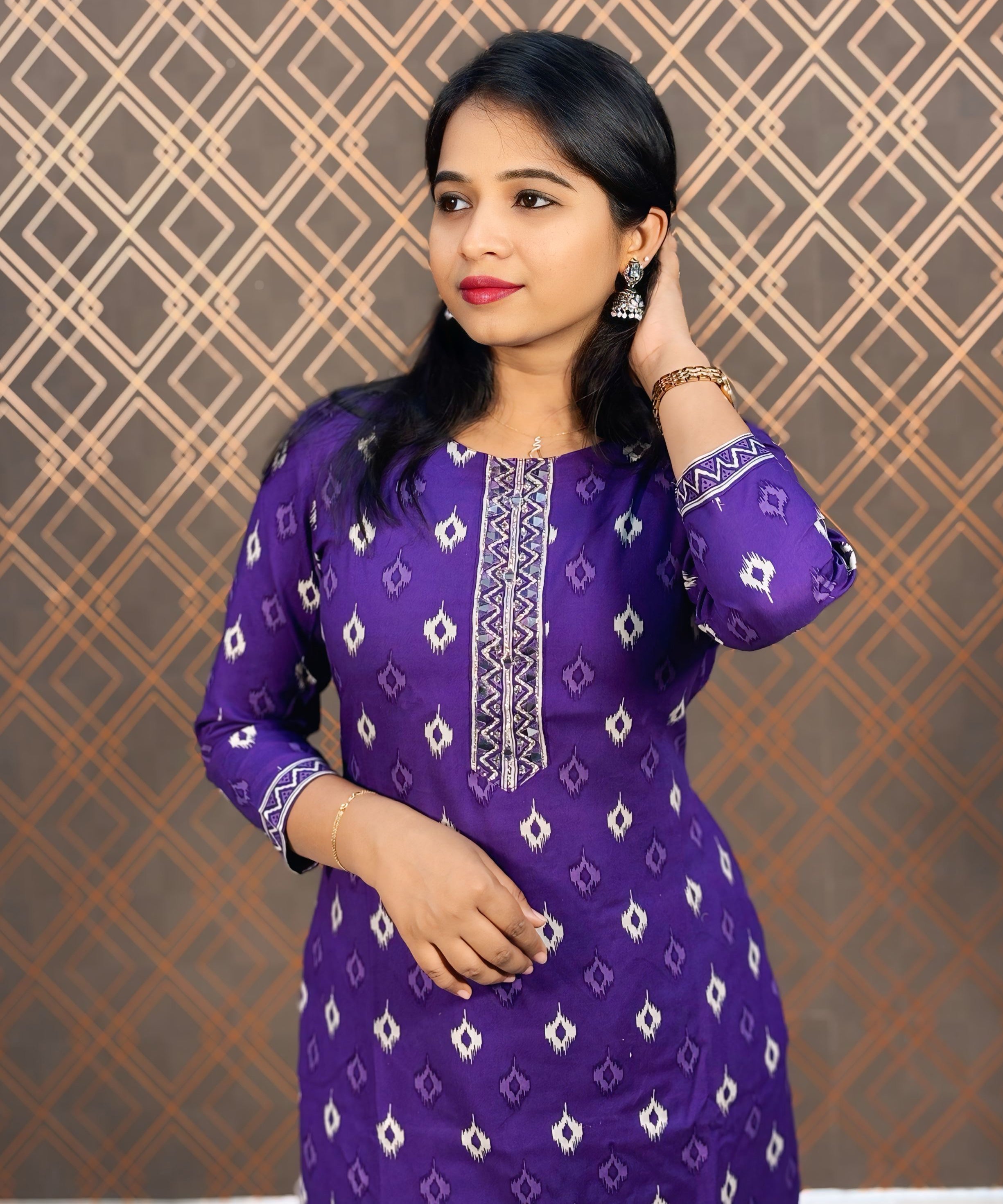 Purple Color Premium Cotton Salwar Set / ESS309