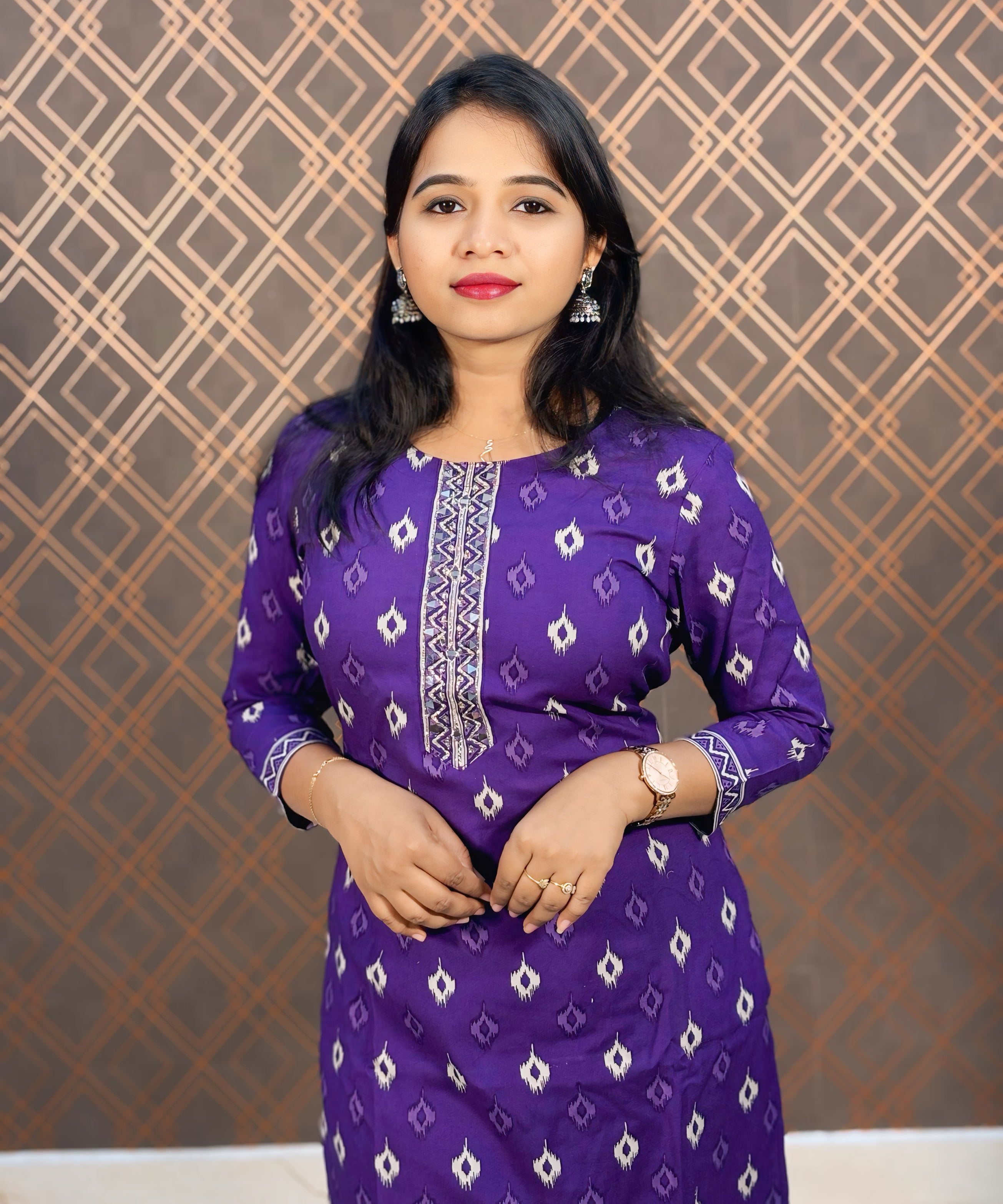 Purple Color Premium Cotton Salwar Set / ESS309