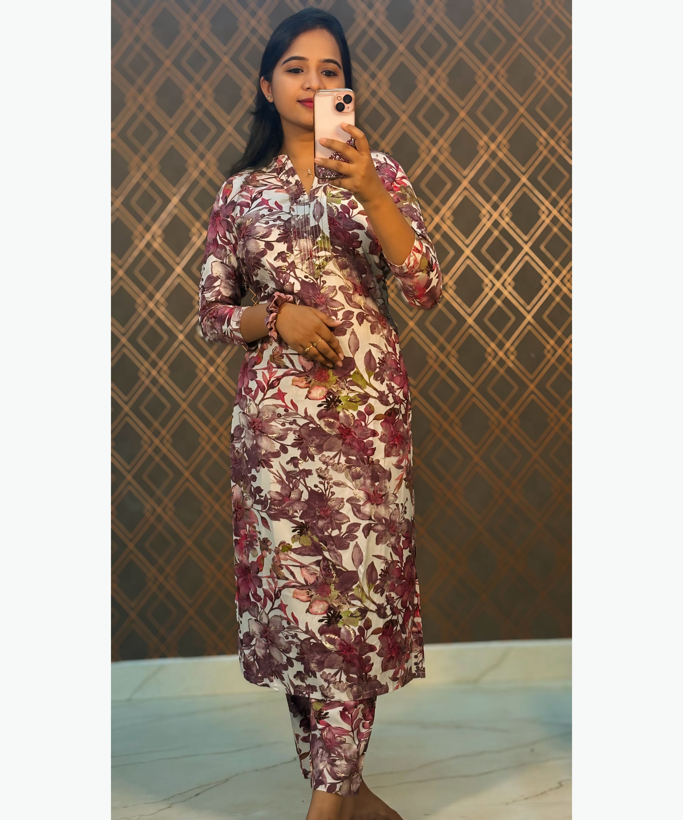 Purple Premium Rayon Coord Set / ESS120