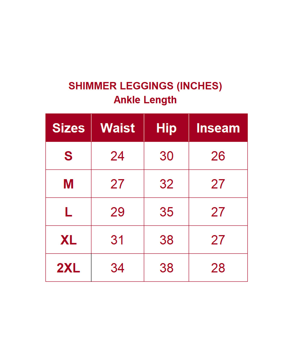Branded Shimmer White Slim Fit Ankle Length Leggings / LSS115