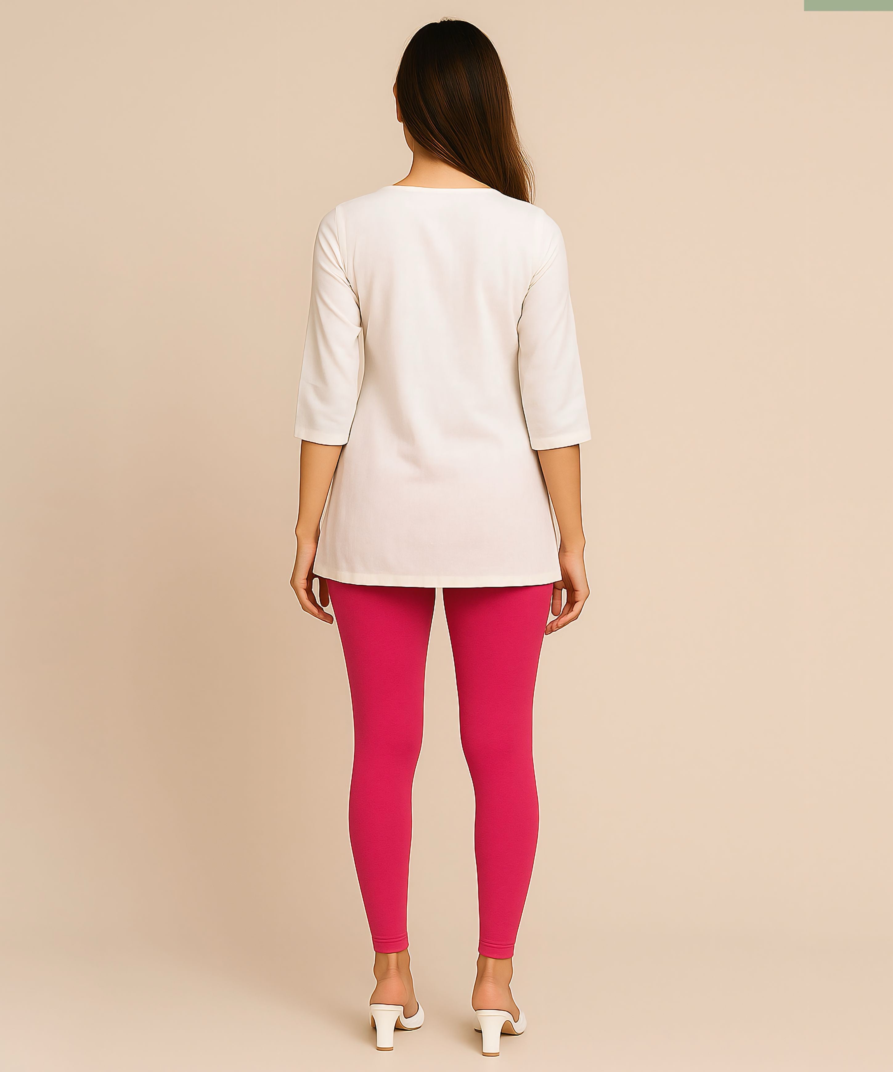 Pink Color Premium 4 way Lycra Women Leggings (Ankle Length) / LG001