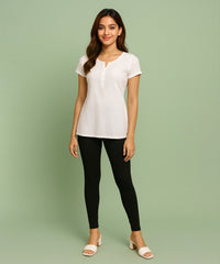 Black Color Premium 4 way Lycra Women Leggings (Ankle Length) / LG001