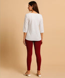 Maroon Color Premium 4 way Lycra Women Leggings (Ankle Length) / LG001