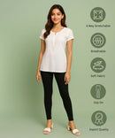 Black Color Premium 4 way Lycra Women Leggings (Ankle Length) / LG001