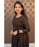 Coffee Bean Color Anarkali Maternity Feeding Kurti with Zips / LSS150