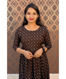 Coffee Bean Color Anarkali Maternity Feeding Kurti with Zips / LSS150