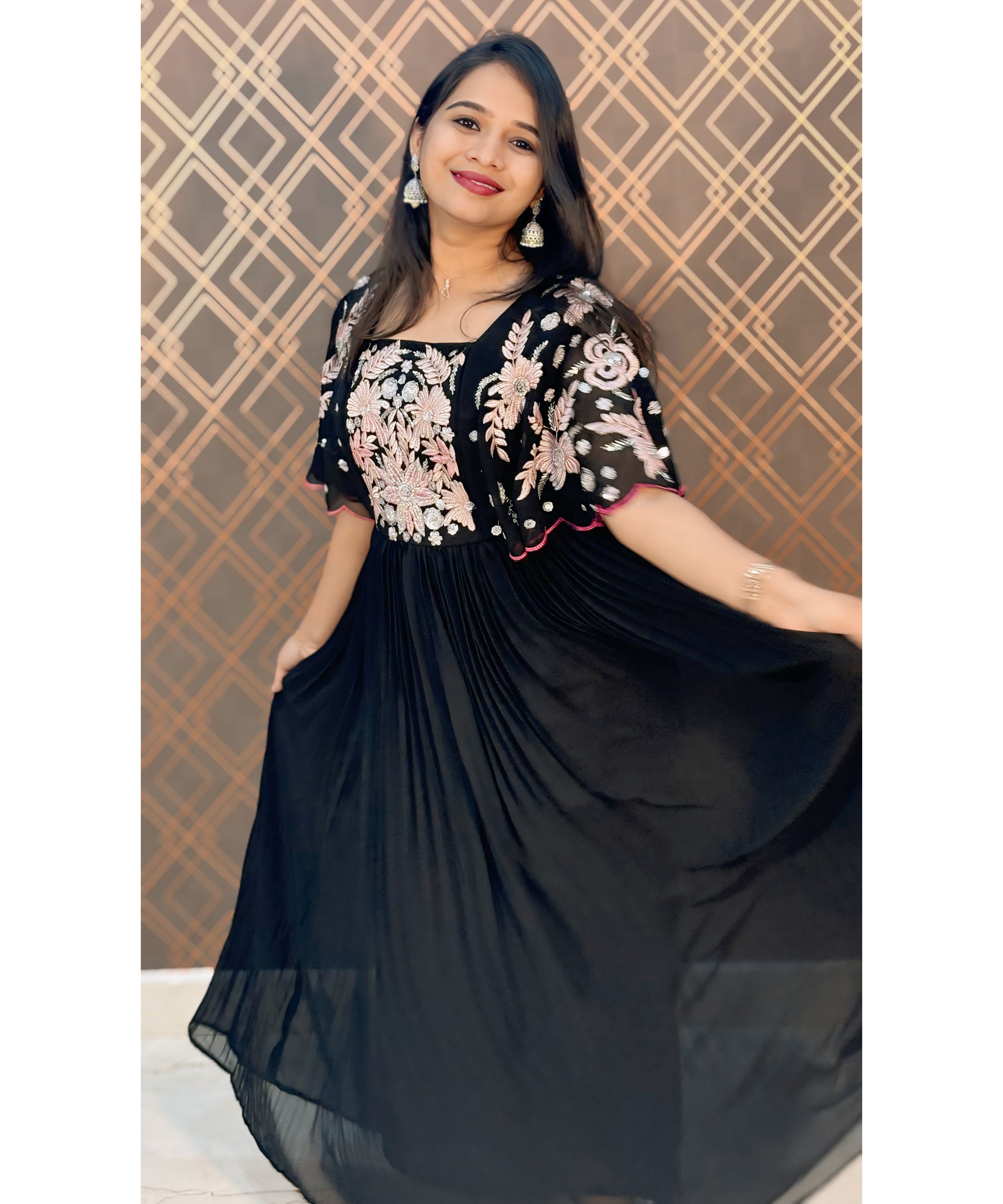 Anarkali Western Party Wear with Modern Sleeve / ESS221