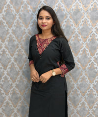 Black Color Premium Cotton with Ajrakh Print Coord Set with Pockets / ESS418