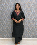 Black Color Premium Cotton with Ajrakh Print Coord Set with Pockets / ESS418