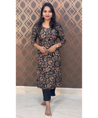 Black Floral 3 Piece Salwar Set / ESS107