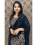 Black Floral 3 Piece Salwar Set / ESS107