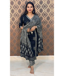 Black V Neck Salwar Set / ESS136