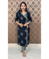 Black V Neck Salwar Set / ESS136