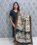 Black Premium Handloom Kota Jacquard Border Silk Cotton Kurti and Chennuri Silk with Nizam Border Kalamkari Print Dupatta / HL008