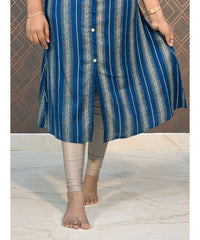 Blue Liva Rayon Aline with Pocket Kurti / LSS134