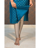 Blue Silk Cotton Straight Cut with Pocket Kurti / LSS140