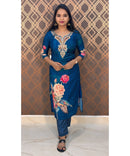 Blue and Pink Embroidery 3 Piece Salwar Set / ESS132