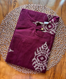 Wine Color Boat neck Flex Cotton Kurti with Pocket / LSS196