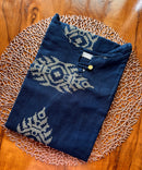 Blue Color Boat neck Flex Cotton Kurti with Pocket / LSS196