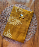 Mustard Yellow Color Boat neck Flex Cotton Kurti with Pocket / LSS196