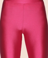 Branded Shimmer Dark Pink Slim Fit Ankle Length Leggings / LSS115