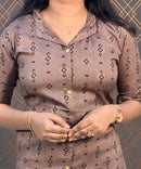 Brown Dobby Rayon Aline with Pocket Kurti / LSS132